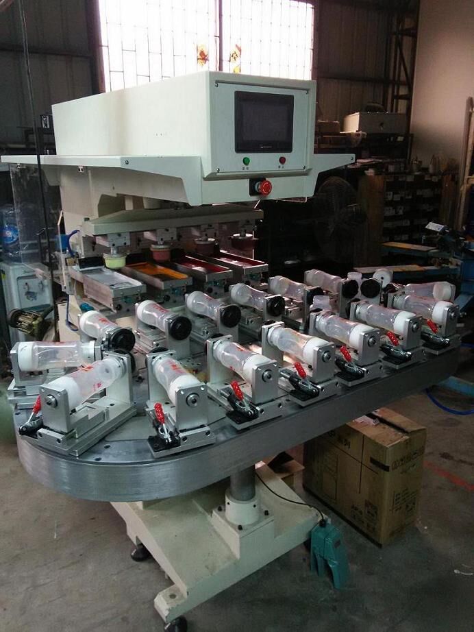 8色移印機(jī)印刷奶瓶瓶子多色套色精準(zhǔn)速度快大型八色轉(zhuǎn)盤移印機(jī)